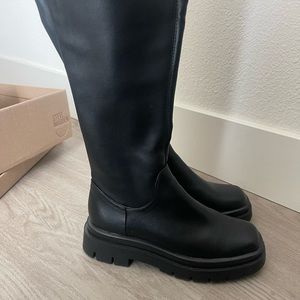 Steve madden over the knee boots black leather size 8